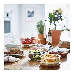 IKEA 365+ - Food container, round/glass, 400 ml