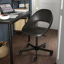MALSKÄR/ELDBERGET - Swivel chair, dark grey/black