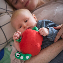 SANDBI - Musical toy, apple and worm red/green