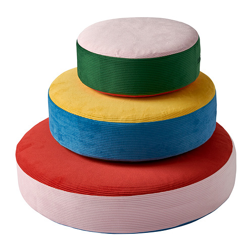 GREJSIMOJS floor cushion, set of 3