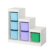 TROFAST - Storage combination with boxes, white/multicolour, 99x44x95 cm