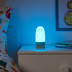 SPIKEN - Lampu tidur LED, berbentuk berang-berang dioperasikan dengan baterai/aneka warna, 15 cm
