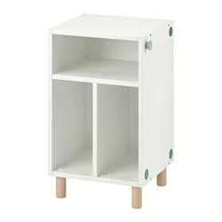 SMUSSLA - Meja samping tempat tidur/unit rak, putih