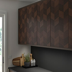 HASSLARP - Door, brown patterned, 60x60 cm