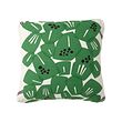 UNDERBLOMMA - Cushion cover, white/green, 50x50 cm