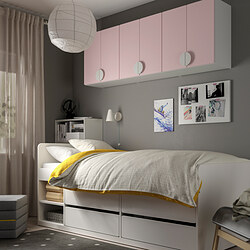 SMÅSTAD - Wall cabinet, white pale pink/with 1 shelf, 60x32x60 cm