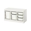 TROFAST - Storage combination with boxes, white/white, 99x44x56 cm