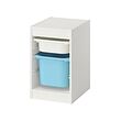 TROFAST - Storage combination with boxes, white/light blue, 34x44x56 cm
