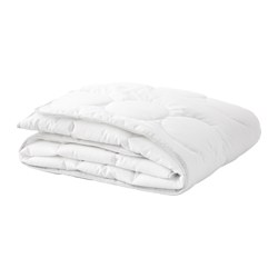 LENAST - Selimut untuk tempat tidur bayi, putih/abu-abu, 110x125 cm