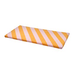 BÄNKKAMRAT - Bench pad, pink/yellow, 90x50x3 cm