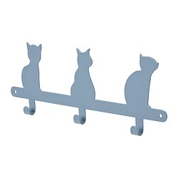 BARNDRÖM - Knob rack with 3 knobs, cat, 34 cm
