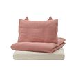 GULDVÄVARE - 3-piece bedlinen set for cot, pale pink/beige, 60x120 cm