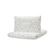 GULDVÄVARE - Srg duvet 1 srg bantal ranjang bayi, putih/motif bunga, 110x125/35x55 cm