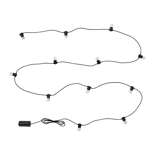 UTSUND lampu rantai LED dengan 12 bohlam
