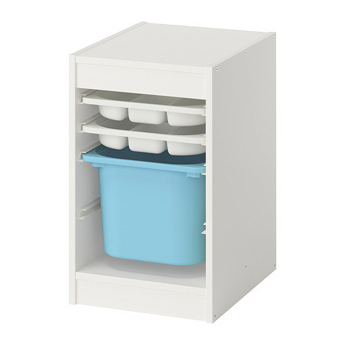 TROFAST storage combination with box/trays