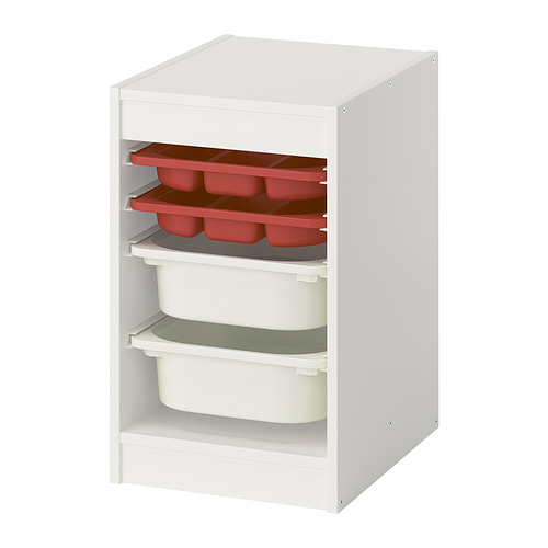 TROFAST storage combination w boxes/trays