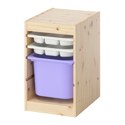 TROFAST storage combination with box/trays
