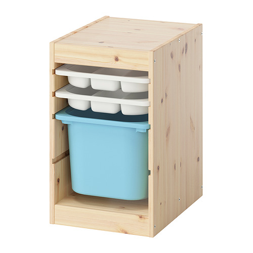 TROFAST storage combination with box/trays