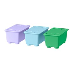GLIS - Box with lid, green lilac/blue, 17x10 cm