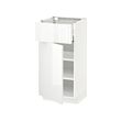 METOD/MAXIMERA - Base cabinet with drawer/door, white/Ringhult white, 40x37x80 cm