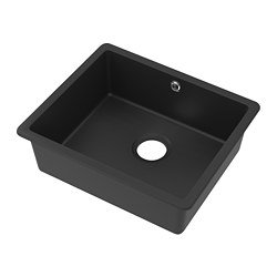 KILSVIKEN - Inset sink, 1 bowl, black quartz composite, 56x46 cm