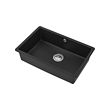 KILSVIKEN - Inset sink, 1 bowl, black quartz composite, 72x46 cm