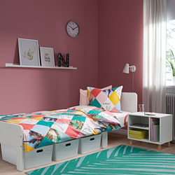 SMUSSLA - Bedside table/shelf unit, white