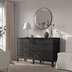 IDANÄS - Chest of 6 drawers, dark brown stained, 162x95 cm
