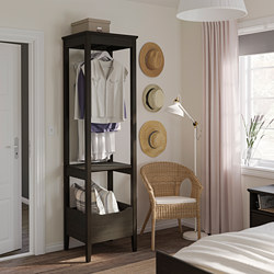 IDANÄS - Open wardrobe, dark brown stained, 59x211 cm