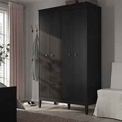 IDANÄS - Wardrobe, dark brown stained, 121x211 cm