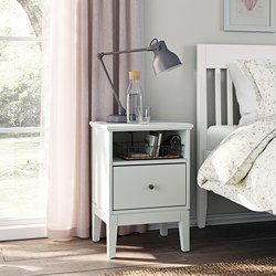 IDANÄS - Bedside table, white, 47x40 cm