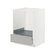 METOD/MAXIMERA - Base cabinet for oven with drawer, white/Havstorp light grey, 60x60x80 cm