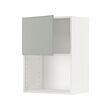 METOD - Wall cabinet for microwave oven, white/Havstorp light grey, 60x37x80 cm