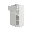 METOD/MAXIMERA - Base cabinet with drawer/door, white/Havstorp light grey, 40x37x80 cm