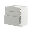 METOD/MAXIMERA - Kab dasar 3dpn/2rndh/1tgh/1lc tgi, putih/Havstorp abu-abu muda, 80x60x80 cm