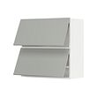 METOD - Kbnt dinding horizontal dg 2 pintu, putih/Havstorp abu-abu muda, 80x37x80 cm