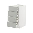 METOD/MAXIMERA - Kbnt dsr 4 pntu dpn/2 rndh/3 lc tgh, putih/Havstorp abu-abu muda, 40x60x80 cm