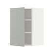 METOD - Kabinet dinding dengan rak, putih/Havstorp abu-abu muda, 40x37x60 cm