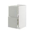 METOD/MAXIMERA - Base cb 2 fronts/2 high drawers, white/Havstorp light grey, 40x60x80 cm