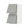 METOD - Wall cab horizo 2 doors w push-open, white/Havstorp light grey, 40x37x80 cm