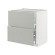 METOD/MAXIMERA - Kbnt dsr 2 pntu dpn/2 laci tinggi, putih/Havstorp abu-abu muda, 80x60x80 cm