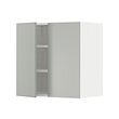 METOD - Kabinet dinding dg rak/2 pintu, putih/Havstorp abu-abu muda, 60x37x60 cm