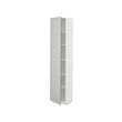 METOD - High cabinet with shelves, white/Havstorp light grey, 40x37x200 cm