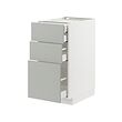 METOD/MAXIMERA - Kab dasar 3dpn/2rndh/1tgh/1lc tgi, putih/Havstorp abu-abu muda, 40x60x80 cm