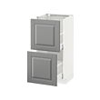 METOD - Base cabinet with 2 drawers, white Maximera/Bodbyn grey, 40x37x80 cm