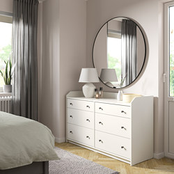 HAUGA - Chest of 6 drawers, white, 138x46x84 cm