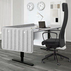 EILIF - Screen for desk, grey, 160x48 cm