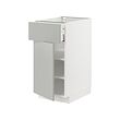 METOD/MAXIMERA - Base cabinet with drawer/door, white/Havstorp light grey, 40x60x80 cm