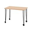 KRILLE/LINNMON - Desk, white stained oak effect/black, 100x60 cm