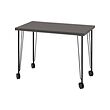 KRILLE/LINNMON - Meja, abu-abu tua/hitam, 100x60 cm